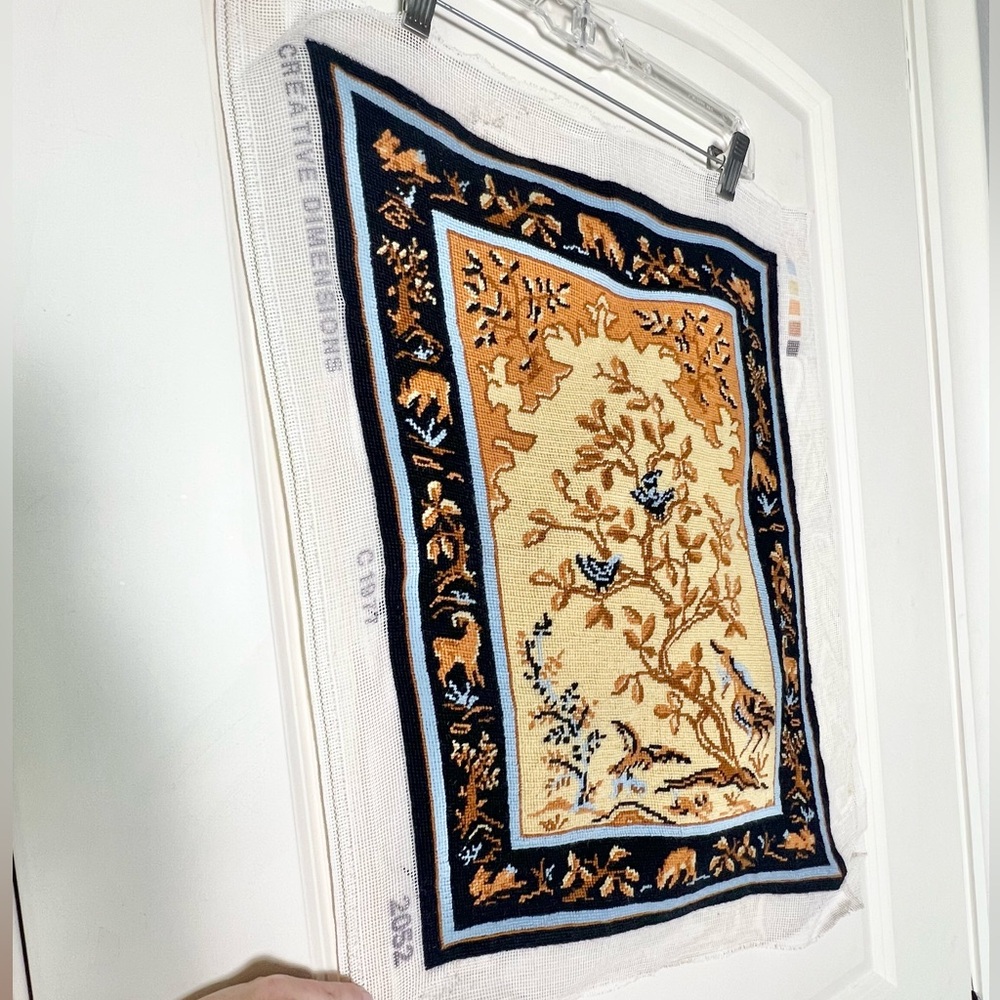 Vintage Creative Dimensions 1977 Finished Needlepoint tapestry